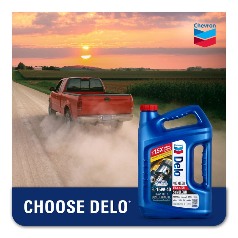 Chevron Delo 400 XLE Heavy Duty Synblend Diesel Engine Oil 15W-40, 1 Gallon, Pack of 1 - Image 3